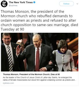 New York Times Disrespect Thomas S. Monson
