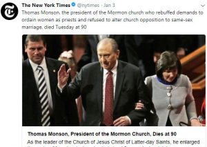 New York Times Disrespect Thomas S. Monson