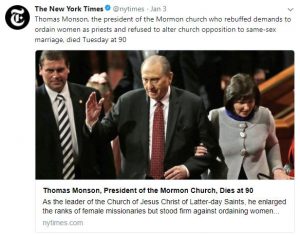 New York Times Disrespect Thomas S. Monson