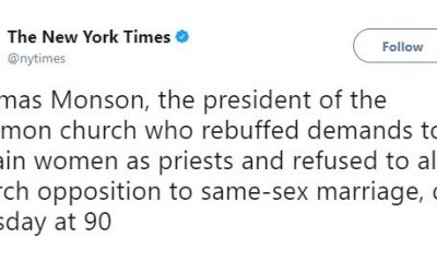 Netizens React to New York Times Disrespectful Report of the Passing of Thomas S. Monson