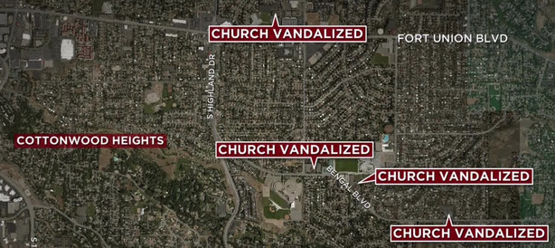 4 LDS Chapels in Cottonwood Heights has been Vandalized