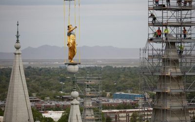 Angel Moroni Statue and Capstone Removed from Salt Lake Temple