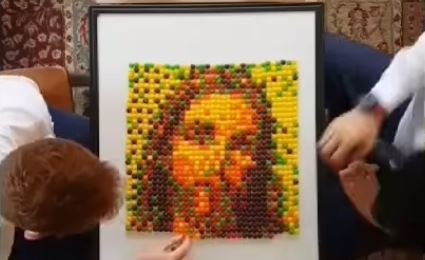 WATCH: Missionaries Make Stunning Christ Mosaic Out of Skittles