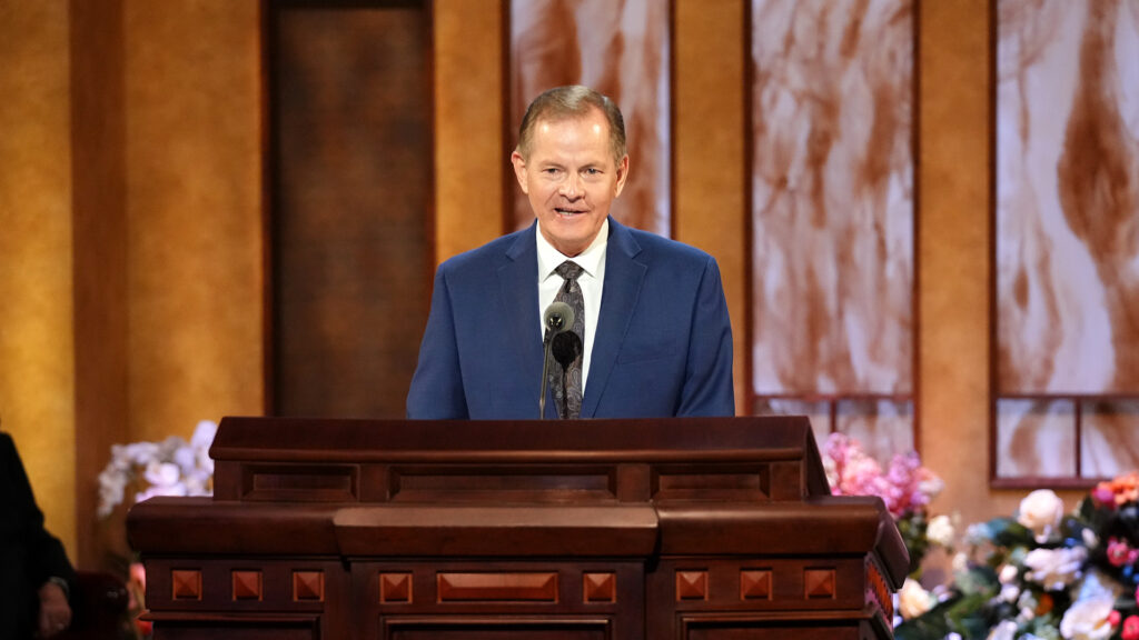 Elder Gary E. Stevenson speaks during the Saturday morning session of the 191st Annual General Conference on April 3, 2021. Credit: The Church of Jesus Christ of Latter-day Saints