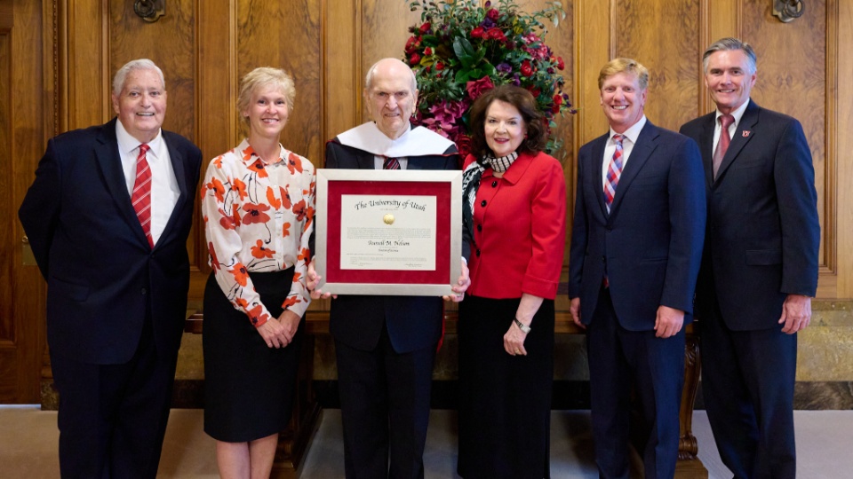 President Nelson Receives Honorary Doctoral Degree from the University of Utah